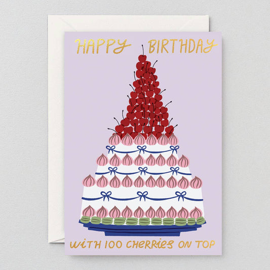 ‘100 Cherries Happy Birthday’ Greetings Card