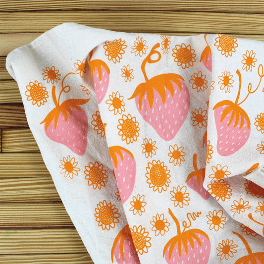 Strawberry Printed Tea Towel