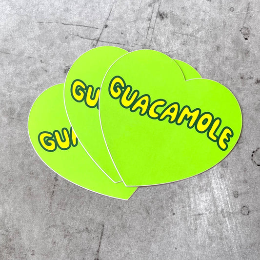 Three Guacamole Stickers shown in a pile.