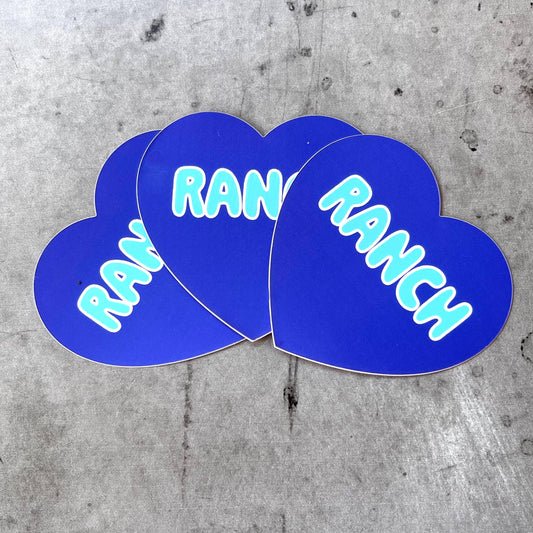 Three Ranch Stickers in a pile.