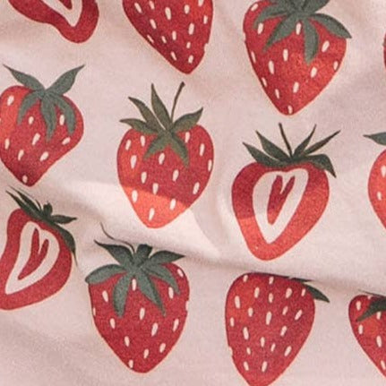Cloes-up of print on Strawberry Patch Tee.
