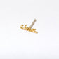 Single 14k gold plated stud earring -- reads "cheese" in handwritten script