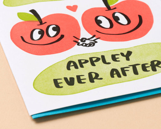 close up of appley ever after greeting card