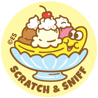 single banana split scratch and sniff sticker