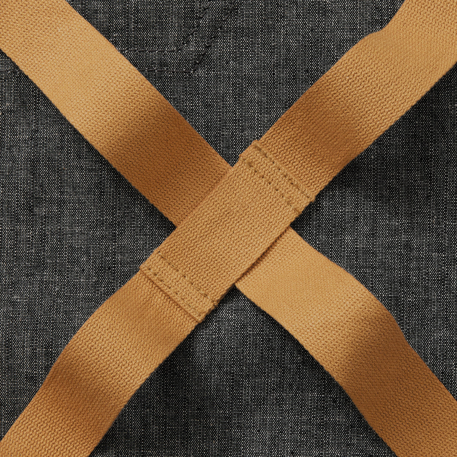 close up detail of apron to show stitching