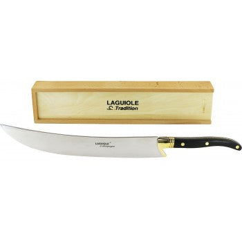 Ebonywood Saber in front of wood box that reads Laguiole