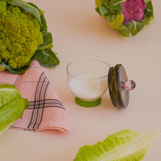 Everything Nice Bowl - Salt -- modern glass bowl filled with salt