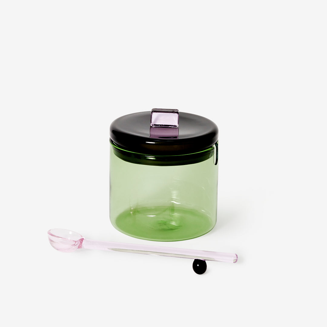 Everything Nice Sugar Bowl with spoon outside