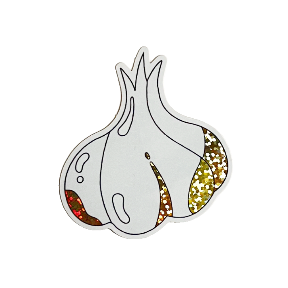 glitter garlic sticker