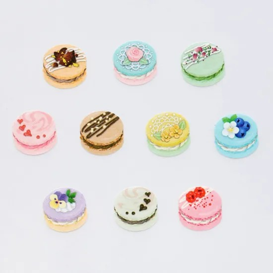 Individual washi stickers shaped like macarons - detail photo of 10 different designs