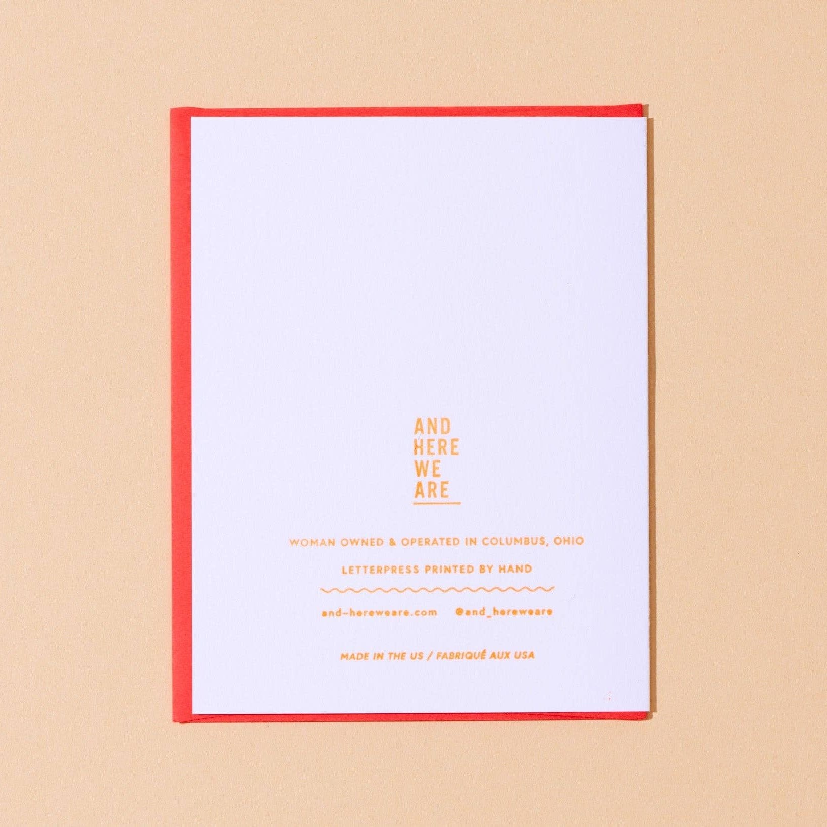 Back of thanksgiving greeting card