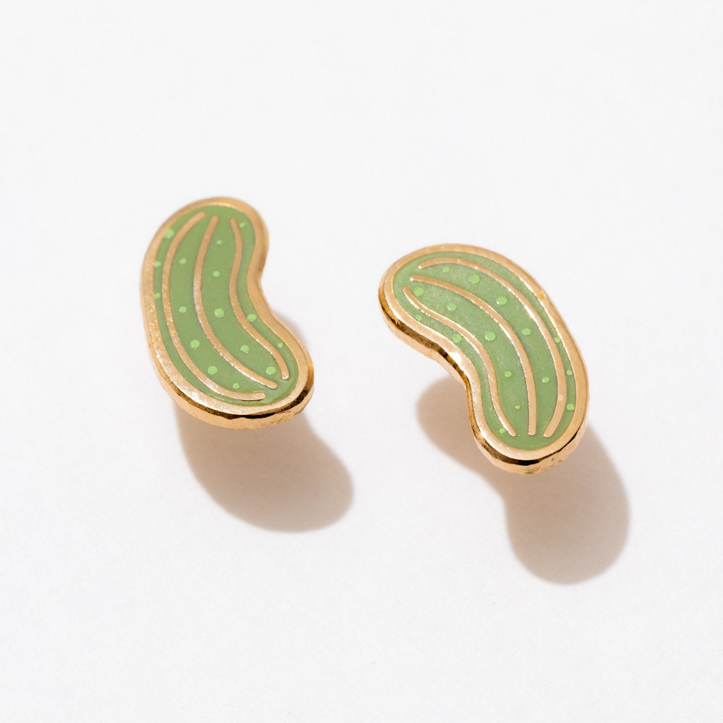 Pair of whole dill pickle stud earrings