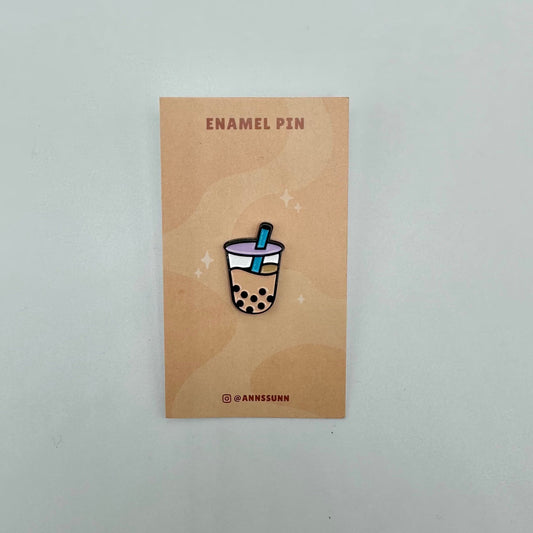 boba enamel pin by ann sun on card backing