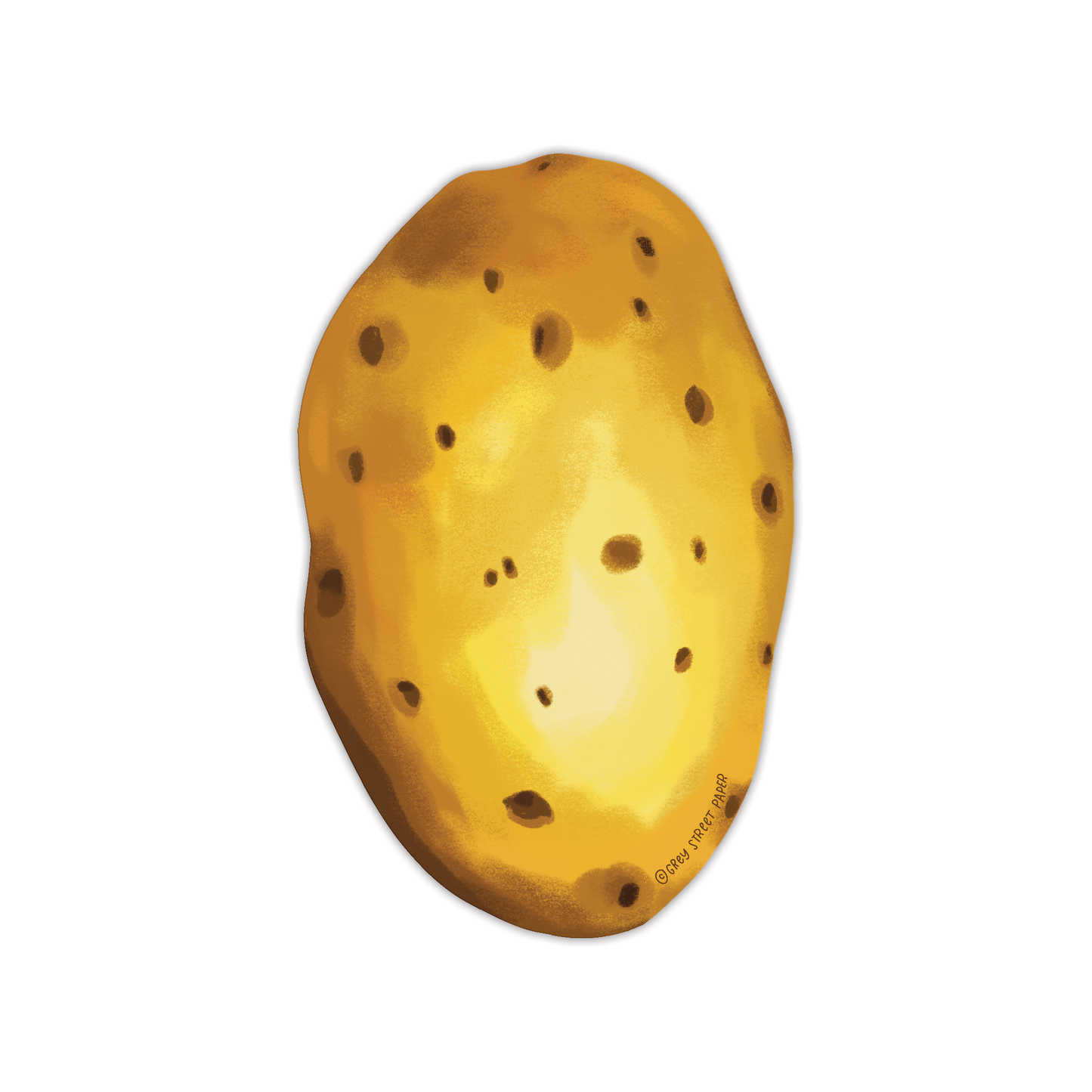 Yellow potato-shaped bookmark on a white background