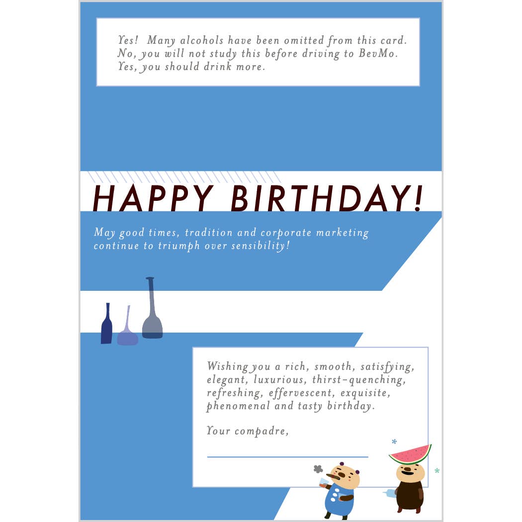 Alcohol Birthday Card