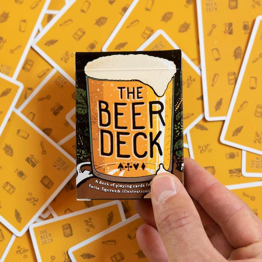 beer themed deck of cards with various beer info and how-to's on each card
