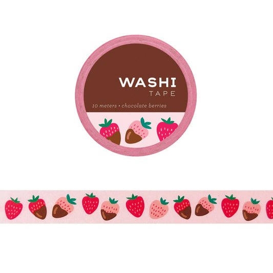 washi tape with chocolate covered strawberries as the design