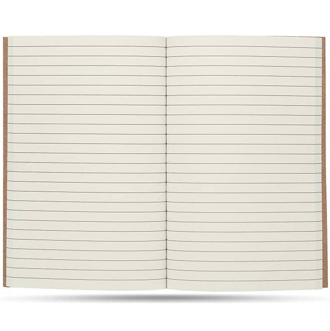 Lined pages inside of notebook