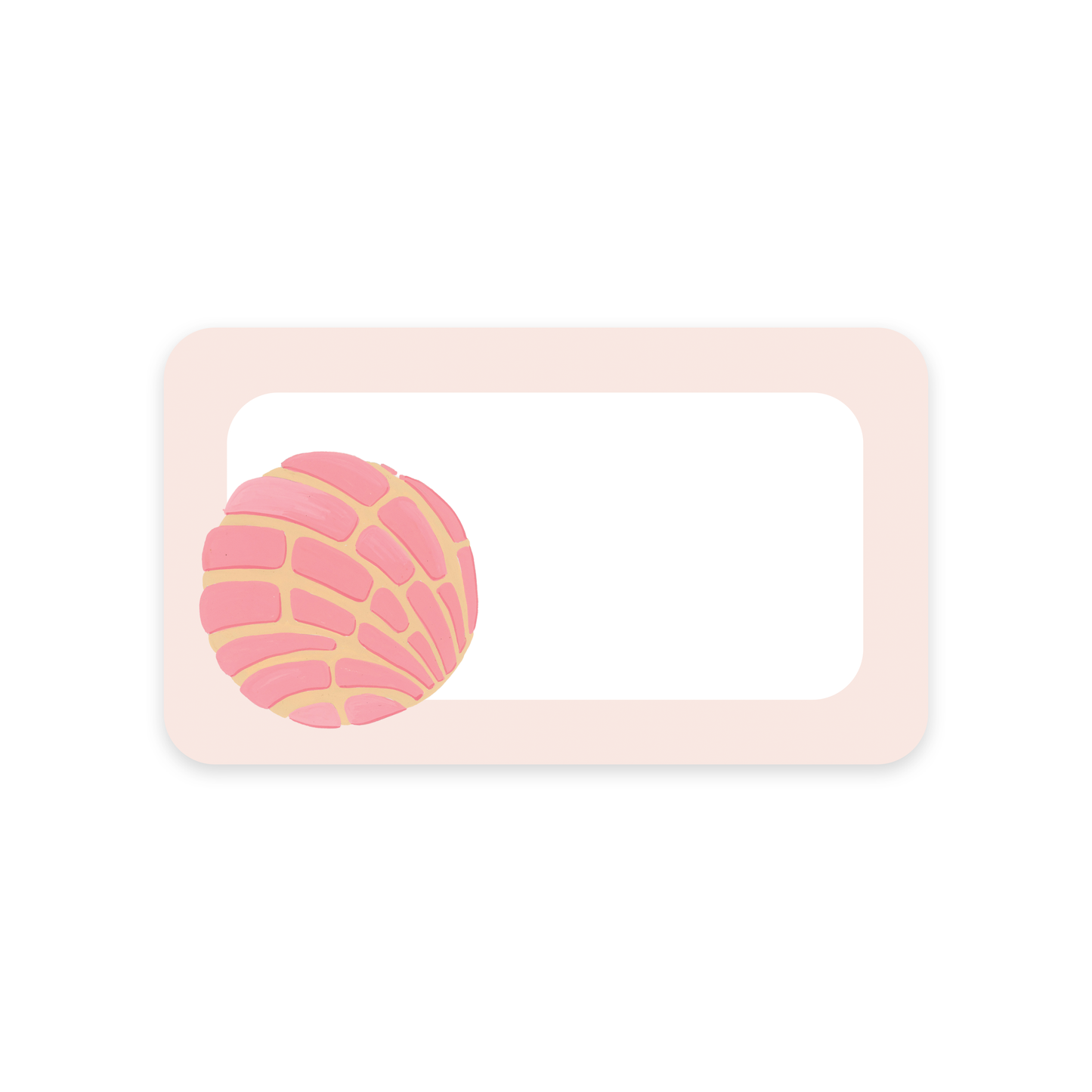 Pack of mini notes with a pink concha design on a white background with pink border.