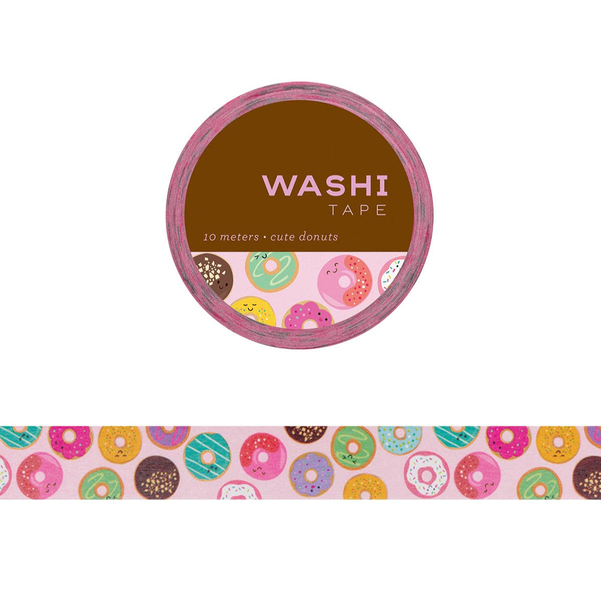 washi tape with a pattern of colorful donuts