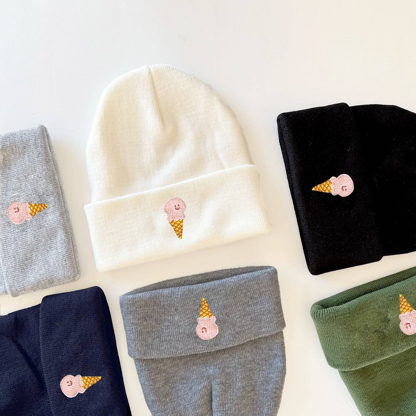 Ice Cream Beanie - White