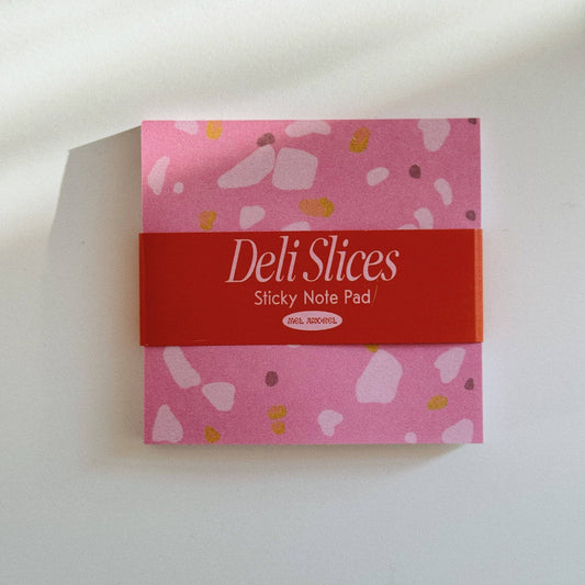 sticky notes made to look like deli slices of meat