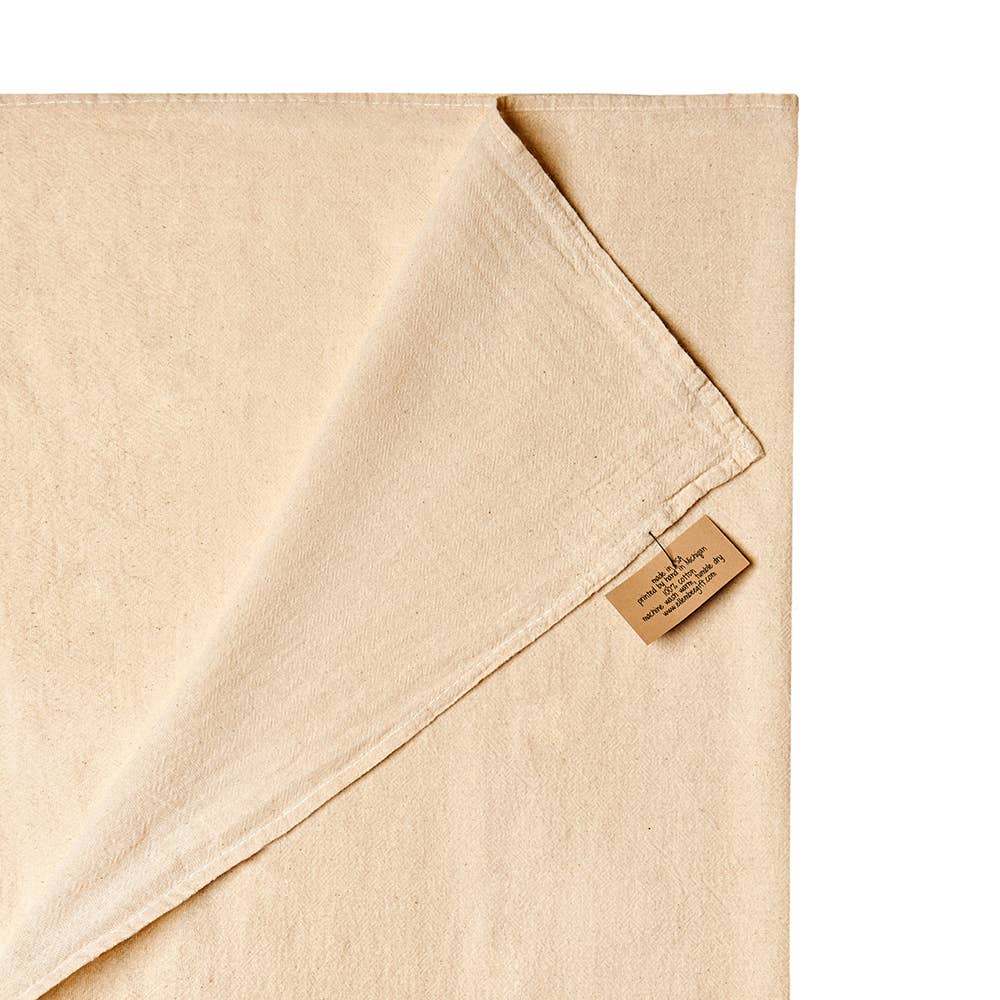 close up of corner of tea towel that reads "stove for display only"