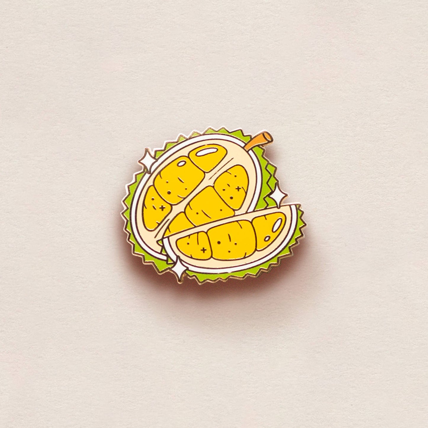 enamel pin of a durian fruit