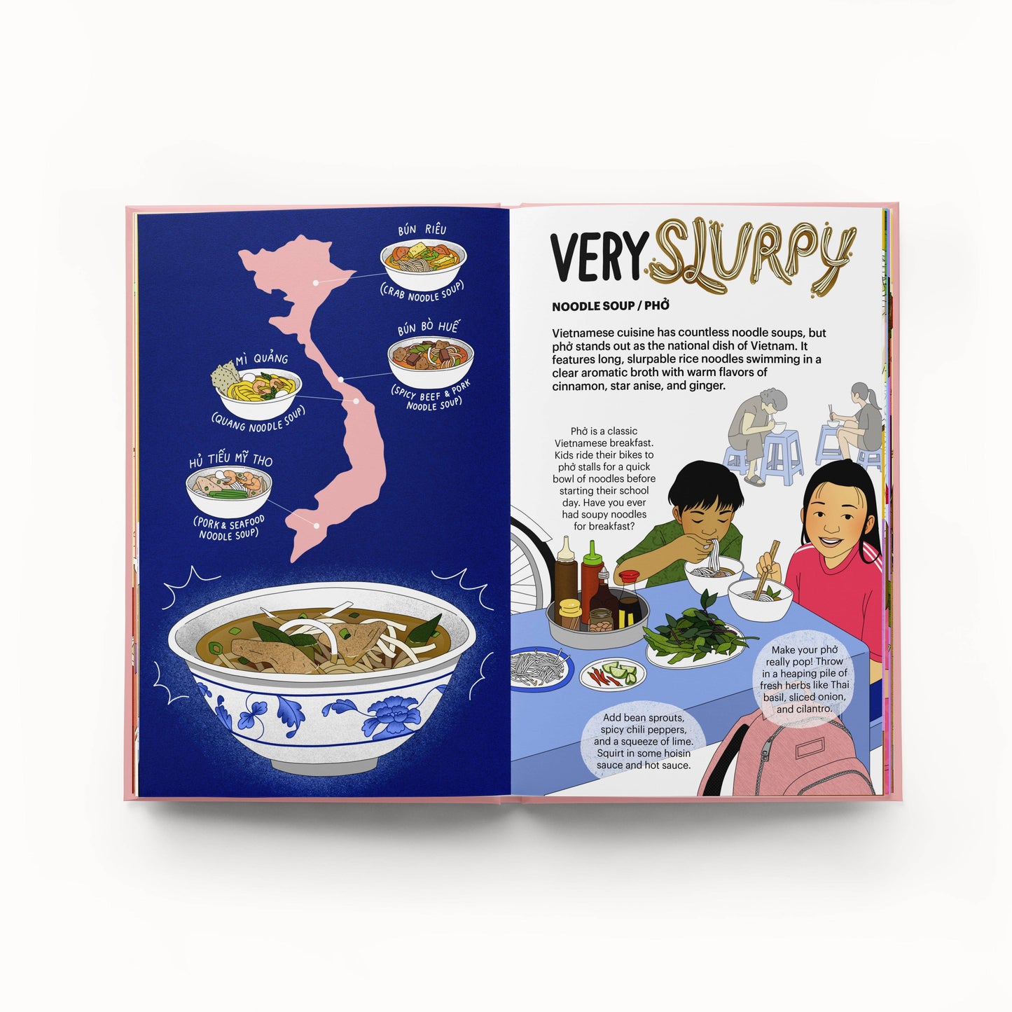 inside pages of "A Very Asian Guide to Vietnamese Food" book