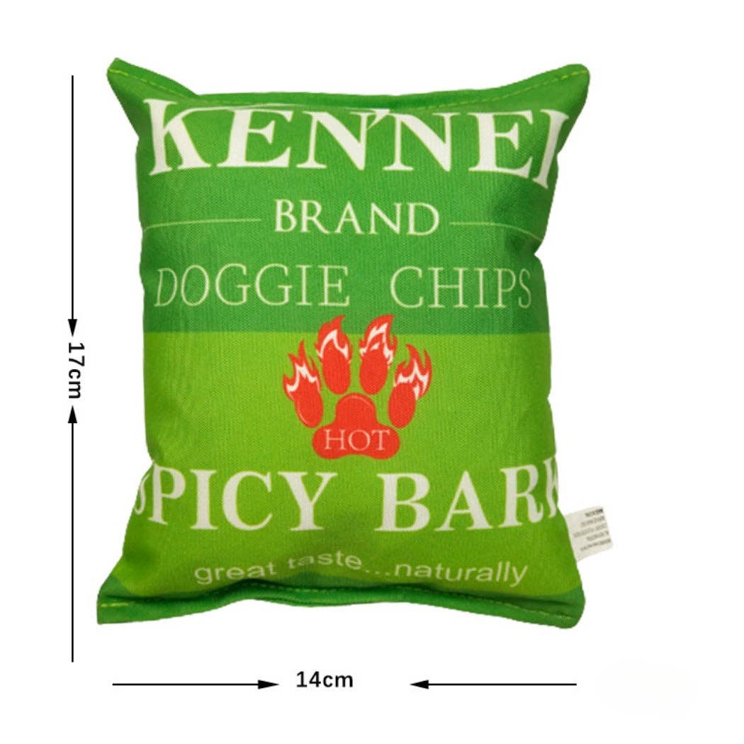 measurements for the green kennel chips dog toy