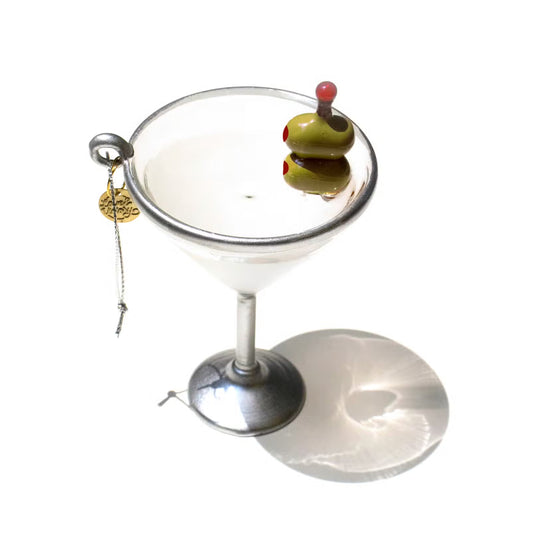 hand blown glass martini ornament