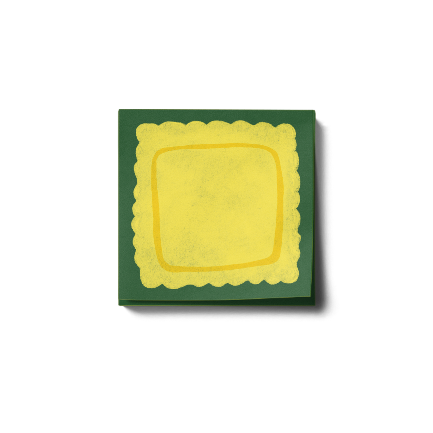 Post-it note pad with a ravioli illustration on it