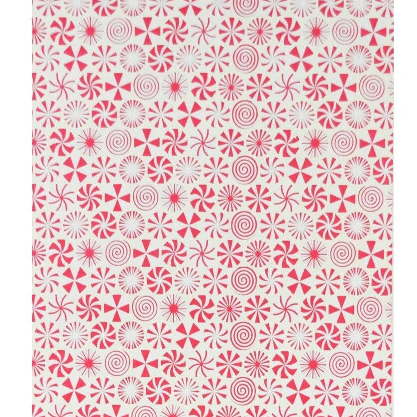 full design of the red and white peppermint candy gift wrap sheet