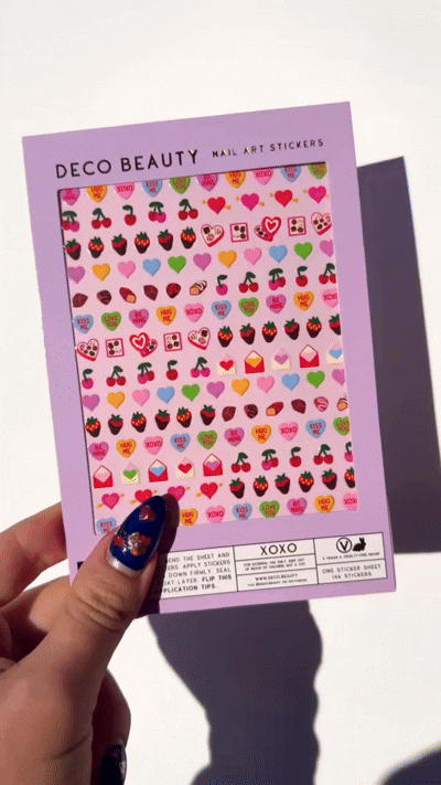 gif of nail art stickers being held