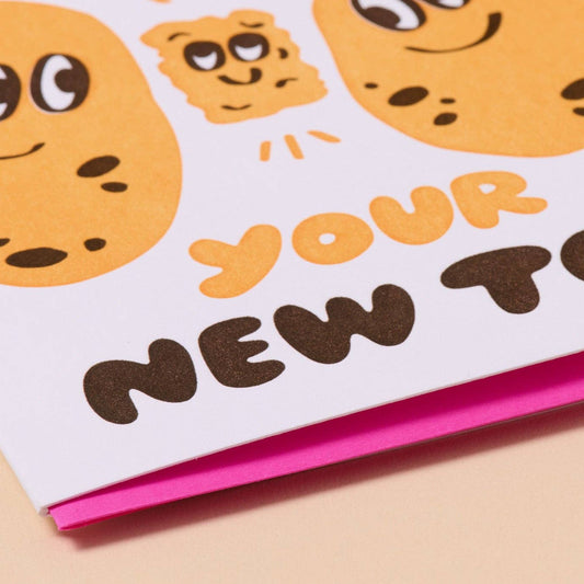 close up of details on greeting card