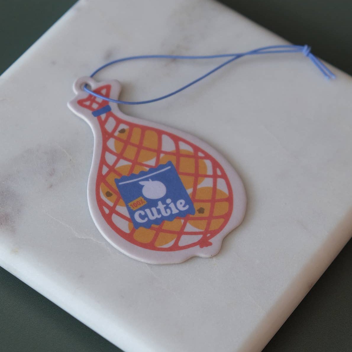 illustrated sack of oranges air freshener