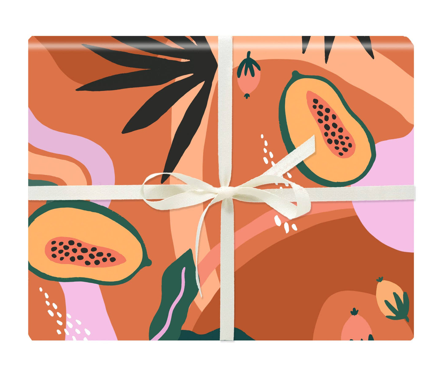 wrapping paper with a papaya fruit design