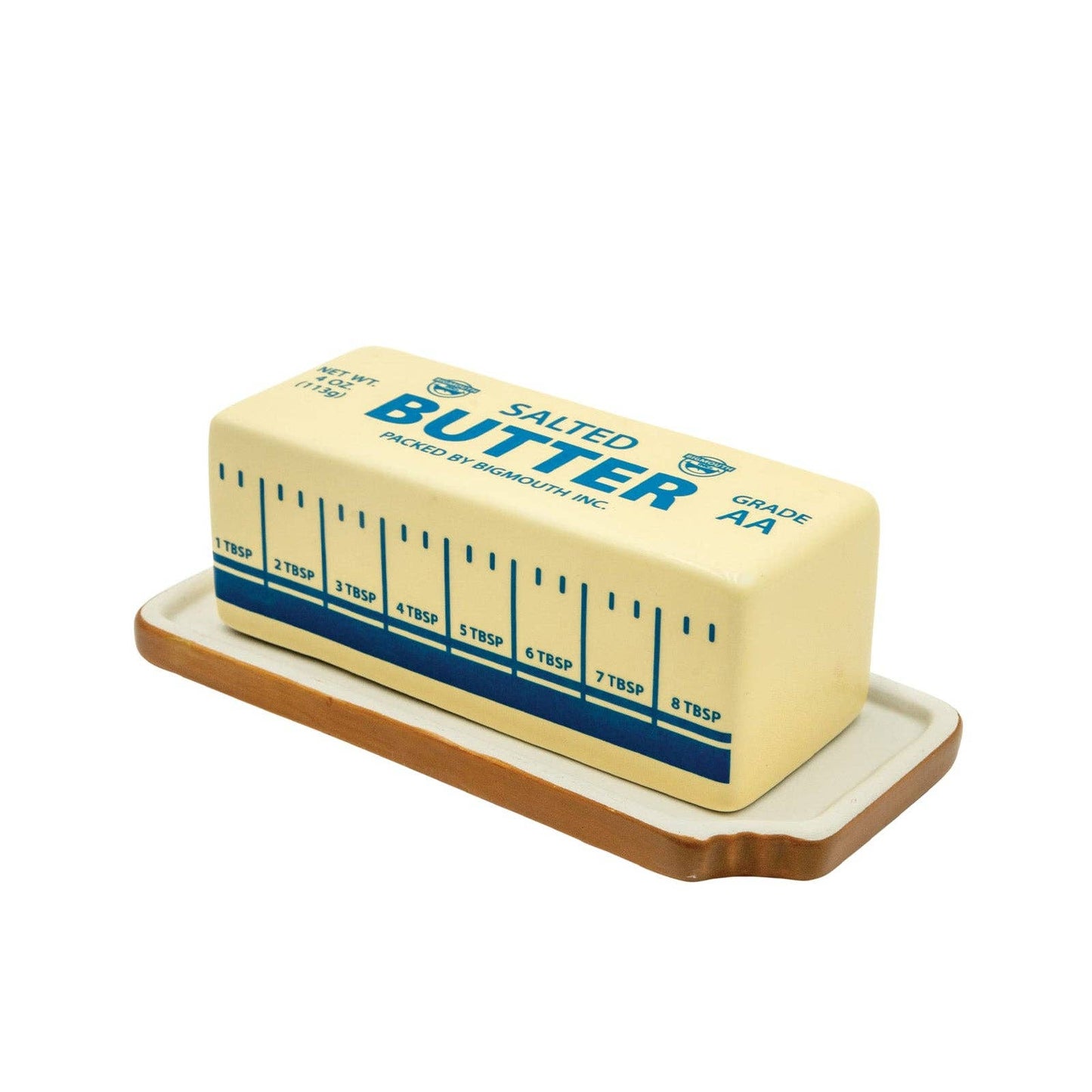 A butter keeper/dish designed to look like an actual stick of salted butter