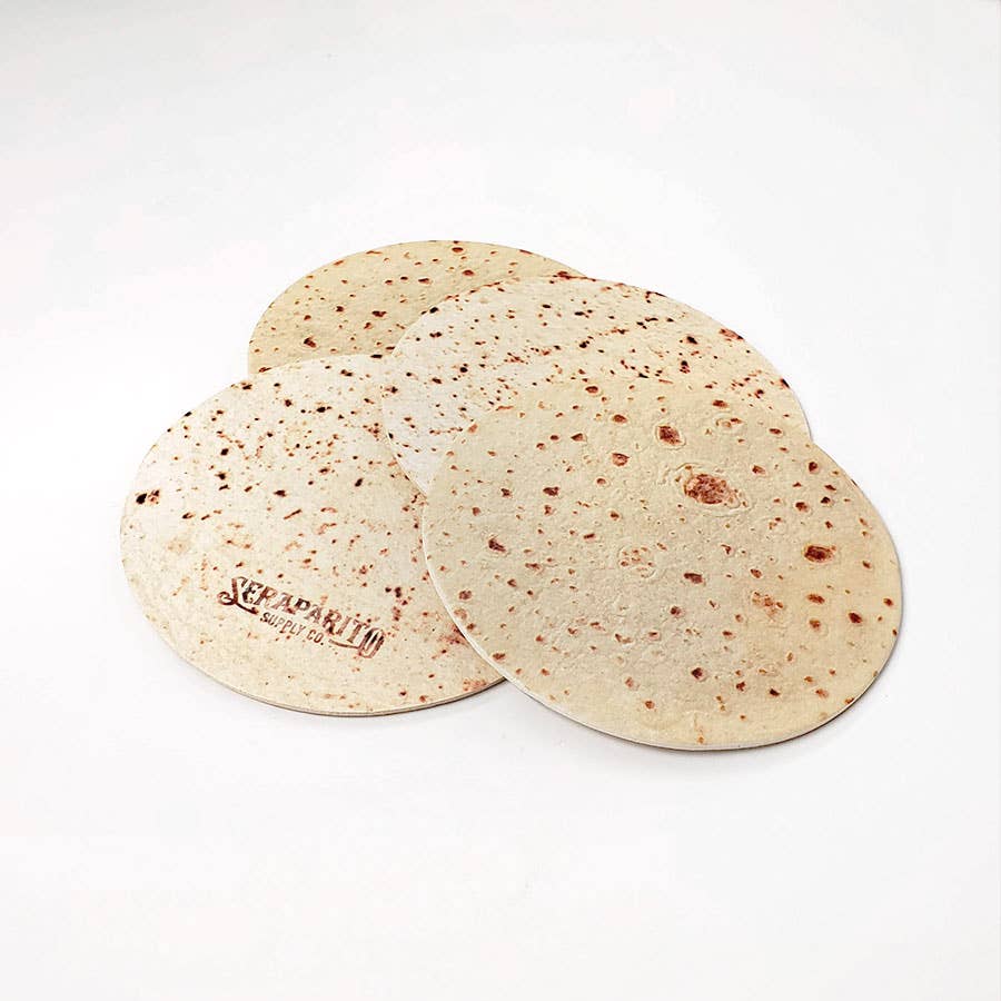 Set of 4 tortilla coasters without packaging