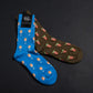 Bloody Mary brown socks and Aperol Spritz blue socks.