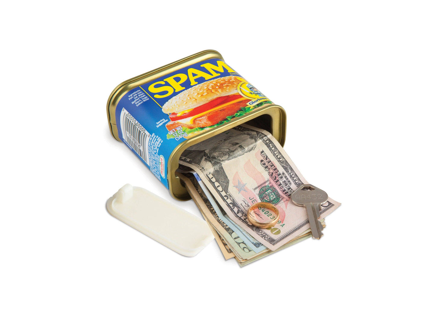 A small, can safe that looks like a can of spam