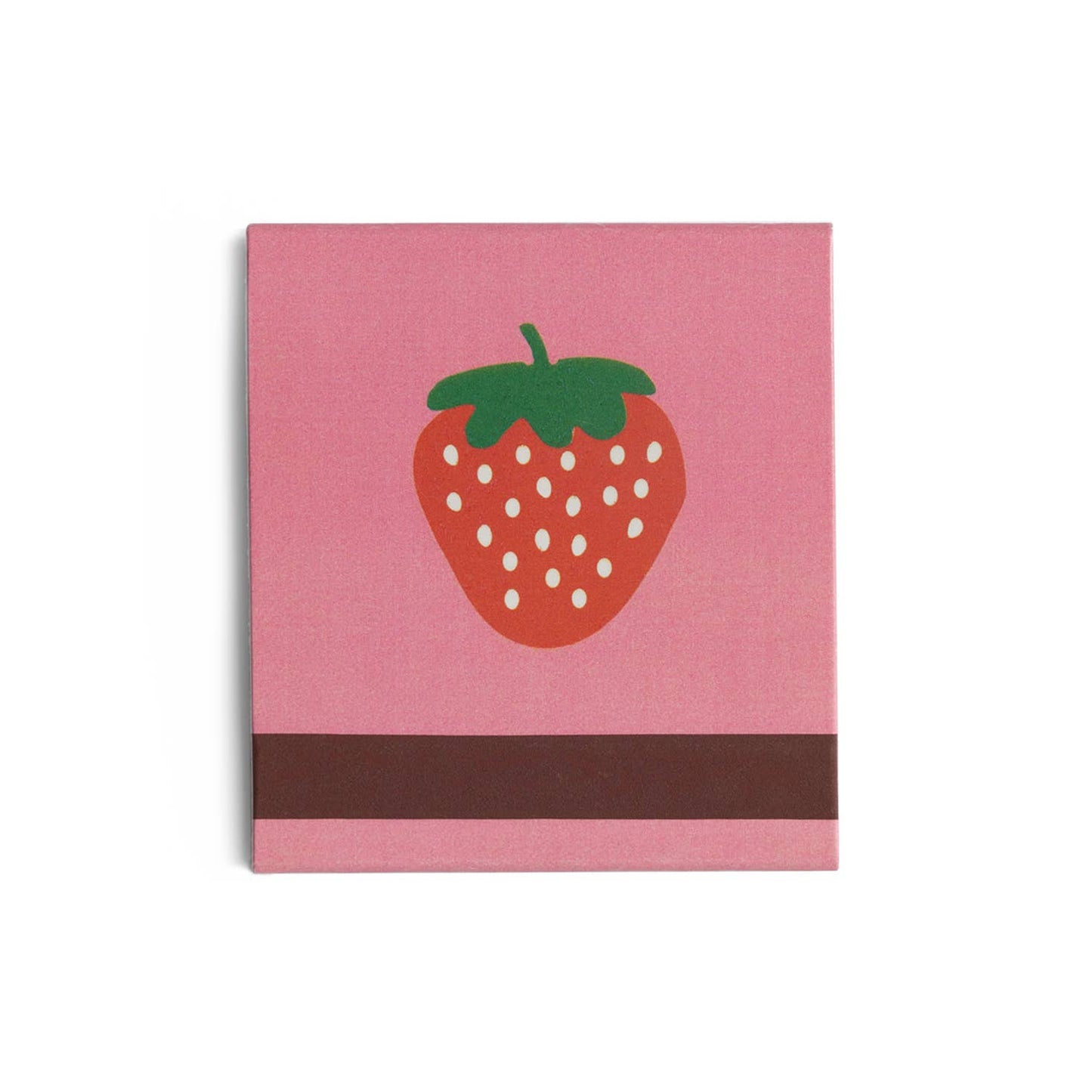 matchbook with a strawberry design on a pink cover