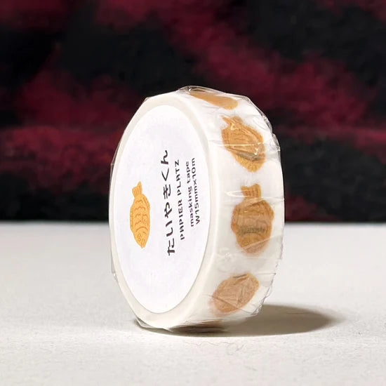 Roll of washi tape designed with Taiyaki filled with red bean