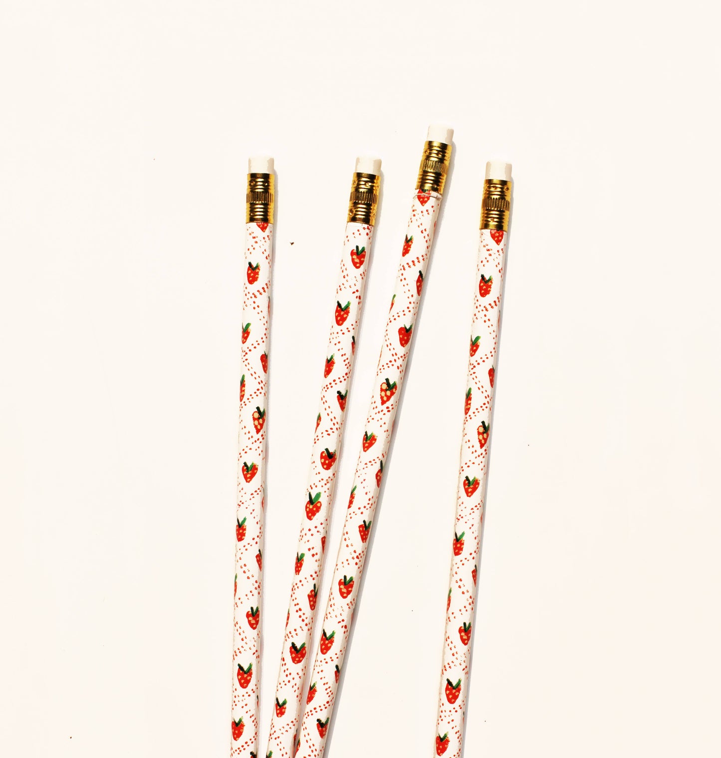 Set of 4 Strawberry pattern pencils