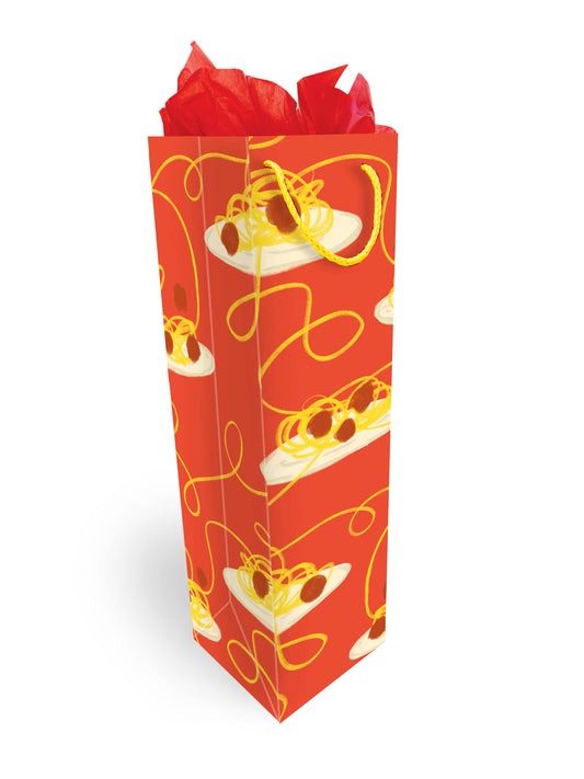 Spaghetti designed wine gift bag