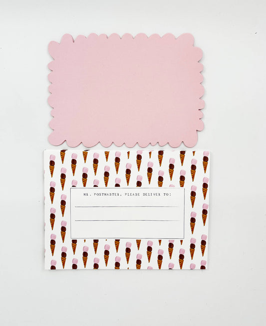 Fun notecard with a gelato pattern design on it 