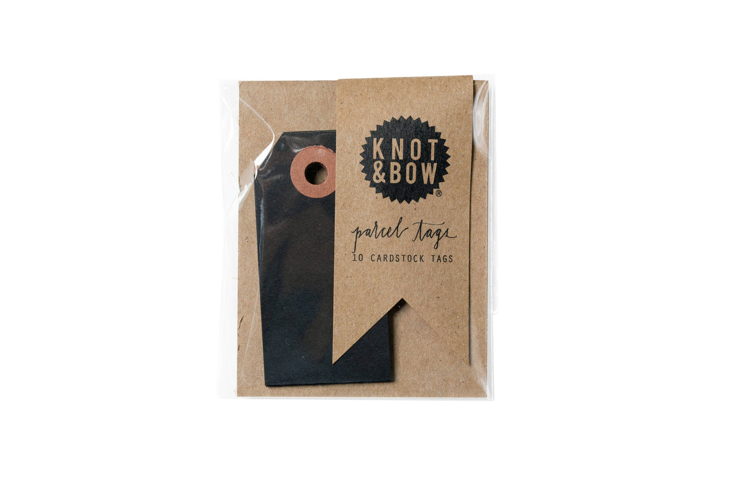 Packaging for set of 10 gift tags -- black