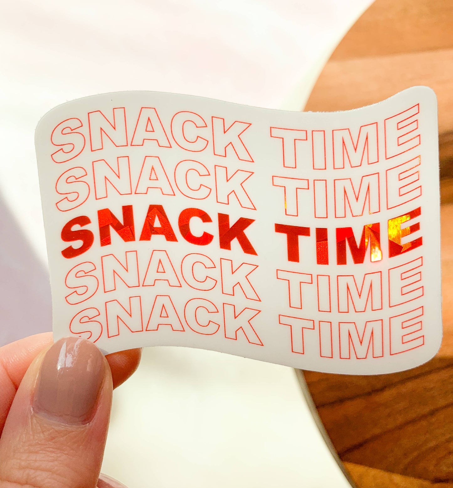 Snack time sparkle sticker