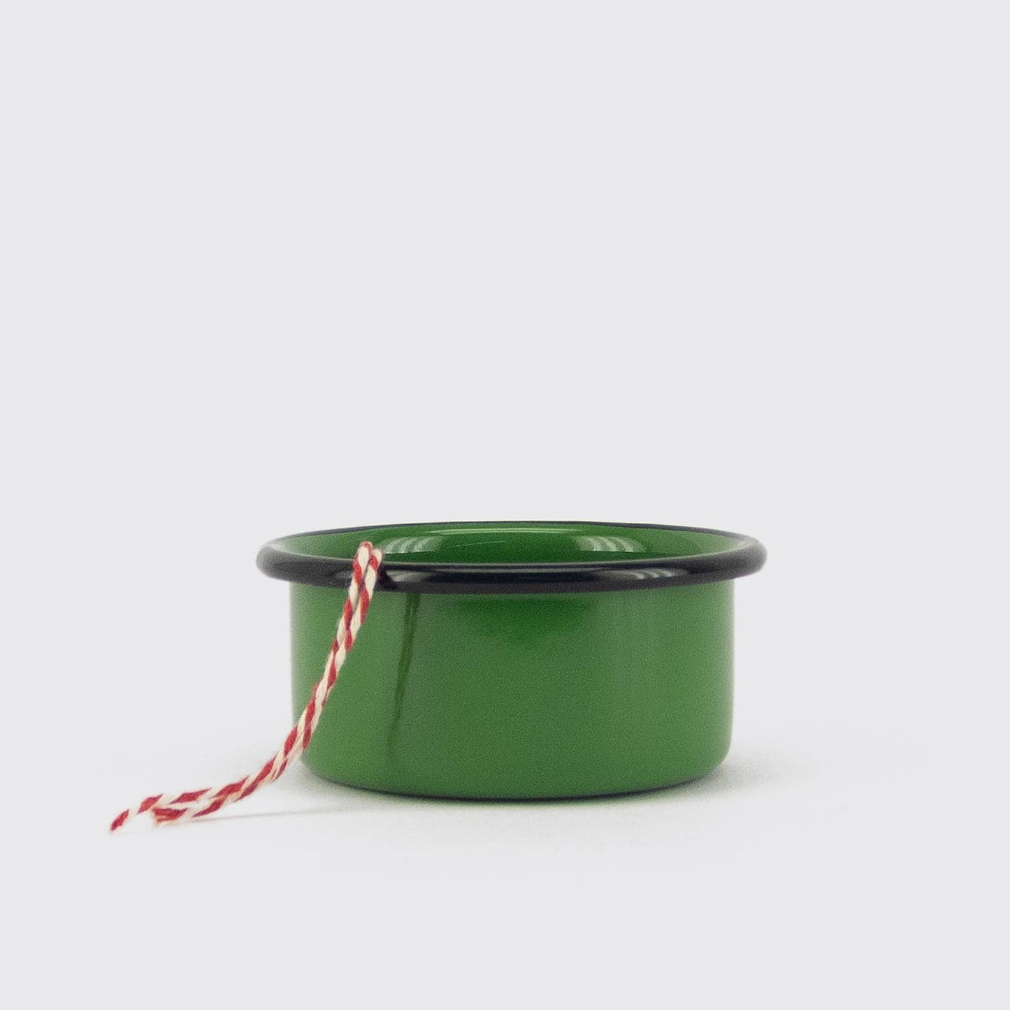 mini enamel saucer bowl in nopal green