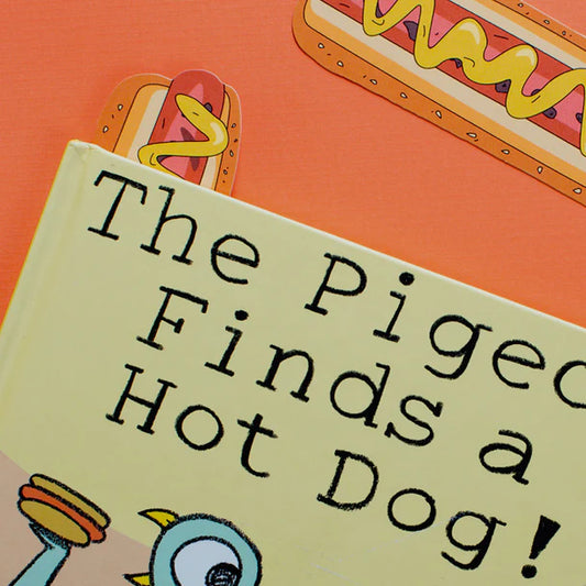 Close up of hot dog bookmarks 